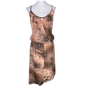 LYS Plus Size 3X Y2K Animal Print Cross Back Cami Slip Dress High-Low Hem